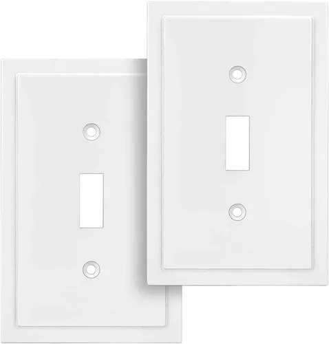 Vista 68 de Henne Bery Placa decorativa de pared con borde moderno, tapa de tomacorriente para cubrir enchufe, aleación de zinc maciza duradera