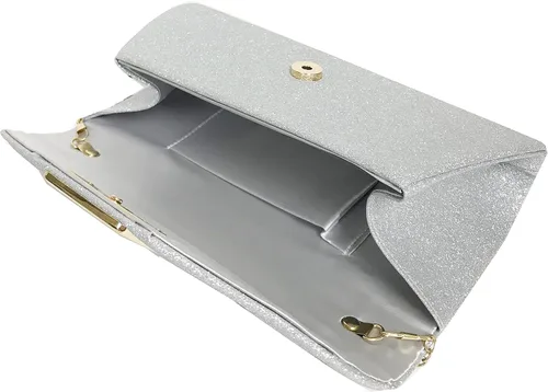 Vista 4 de sioglam Bolso de mano de noche con purpurina para mujeres y niñas, bolsa de baile de graduación, cóctel, fiesta, boda, noche