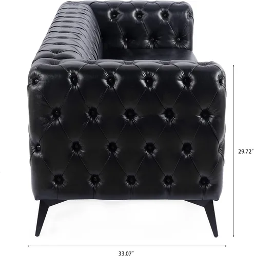 Vista 7 de KEVINSPACE - Sofá de 3 plazas de 84.06" para sala de estar, sofá Chesterfield moderno, mueble de tres asientos, sofá Chesterfield clásico con 84.06