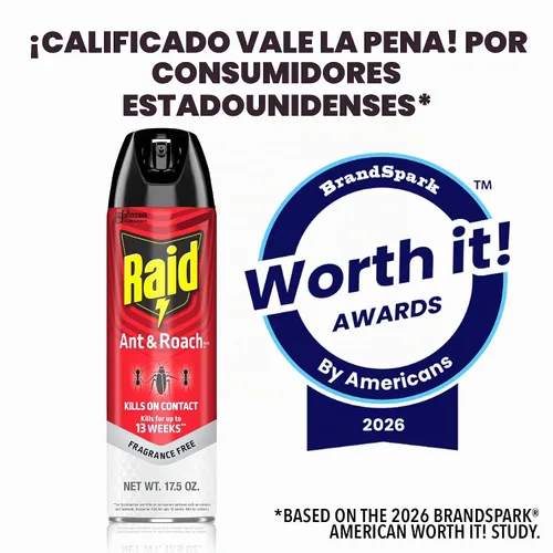Vista 8 de Raid® Ant & Roach Killer Spray, sin fragancia, 17.5 onzas, paquete de 2
