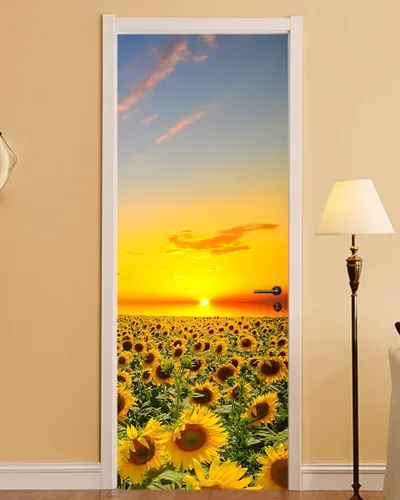 Vista 26 de FLFK Adhesivo para puerta – Puerta vintage beige, mural para despegar y pegar, tamaño combinado 30 x 80 pulgadas, dividido en 2 piezas Mt5423