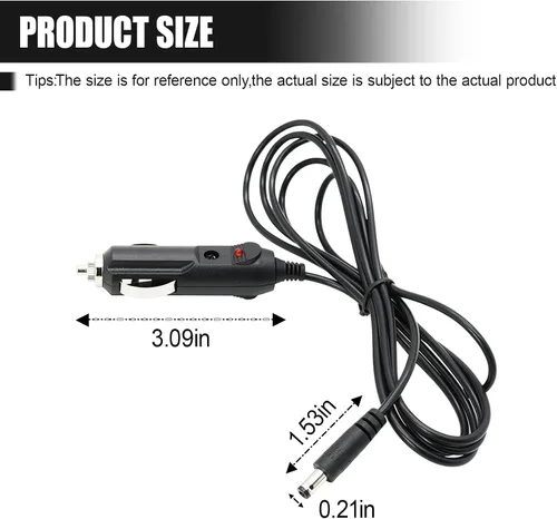 Vista 2 de Adaptador de Carga de Coche de 12V, Enchufe Macho para Encendedor de Cigarrillos de Coche a Conector DC, Cable de Alimentación Compatible