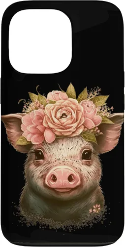 Vista 10 de Pig with Leopard Headband Flower Cute Pig Lover Case for iPhone 17