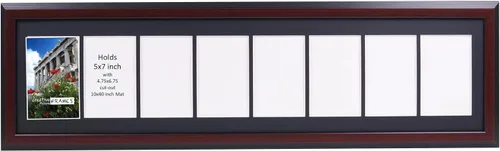 Vista 42 de Creative Picture Frames Marco de Fotos Negro con 2 Aberturas de Vidrio que Contiene Fotografías de 5 por 7 Pulgadas con Paspartú Negro de 10X12