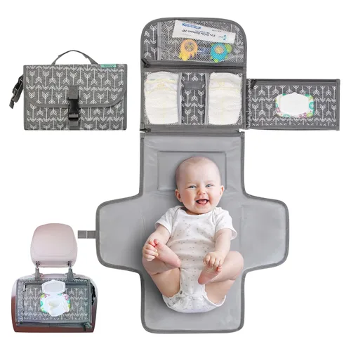 Vista 10 de Kopi Baby Cambiador de pañales portátil, bolsillo de toallitas, flechas