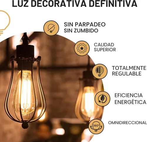 Vista 8 de Bombillas Edison incandescentes vintage de 60 W