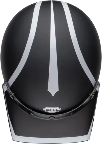 Vista 9 de Bell Moto-3 FH Old Road - Casco de motocicleta unisex para adultos, color negro mate/blanco brillante/blanco, M