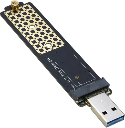 Vista 5 de Adaptador M.2 a USB, RIITOP NVMe a USB 3.1 tarjeta de lectura compatible con SSD NVMe (PCI-e) M Key y SSD NGFF (B+M Key SATA)