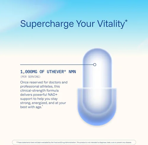 Vista 4 de ProHealth NMN Pro 1000 (60 Cápsulas) Uthever® NMN clínicamente estudiado. Precursor de NAD+ para energía celular, apoyo mitocondrial