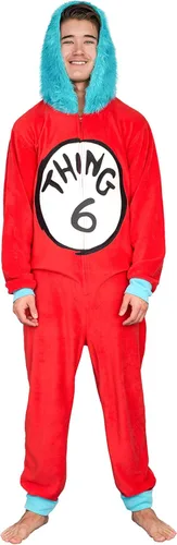 Vista 6 de Dr. Seuss Thing 1 y 2 parches intercambiables para adultos o niños disfraz de pijama