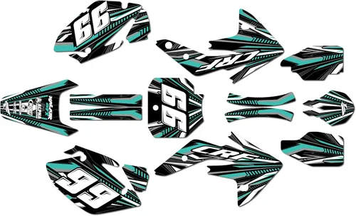 Vista 10 de Kit de gráficos Kalair GFX para Honda CRF150R (2007-2023) Serie PRIME Azul 09 Mil - Kit de calcomanías y adhesivos de gráficos personalizados