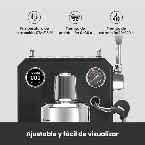 Vista 5 de Gemilai Owl G3006 - Máquina de café expreso para el hogar, control de temperatura PID y cabezal de grupo comercial de 2.283 in, cafetera de acero