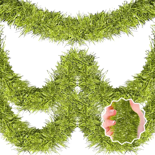 Vista 10 de Guirnalda de oropel de Navidad negra de 25 pies, pancarta de papel de aluminio metálico para colgar en la pared, telón de fondo para flotadores