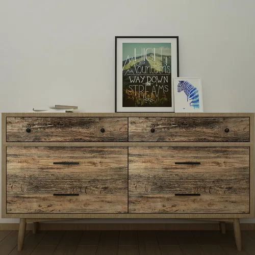 Vista 7 de 3yecao 16"×197" Papel tapiz de madera marrón vintage grueso, para pelar y pegar, rústico, impermeable, azul grisáceo, grano de madera sintético