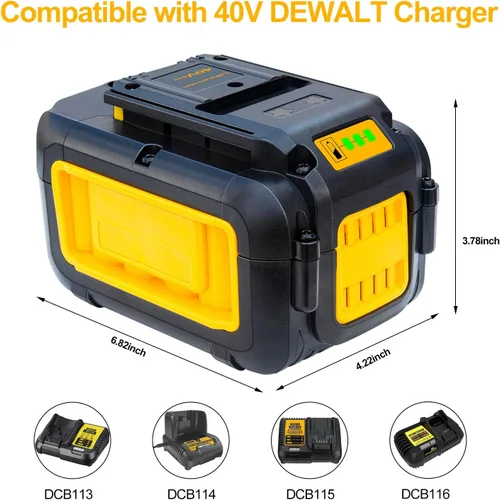 Vista 3 de DTK Reemplazo de 7.5Ah para batería Dewalt 40V DCB404 DCB406 DCB407 DCB114