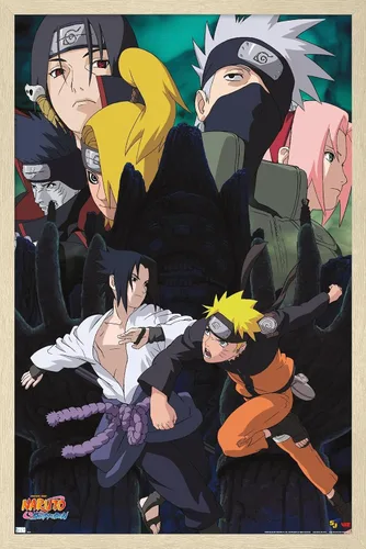 Vista 7 de Trends International Naruto - Póster de pared de acción, 14.725 x 22.375 pulgadas, versión enmarcada de madera de granero Versión sin marco