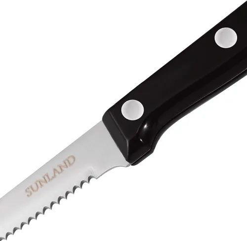 Vista 8 de SUNALND - Juego de 8 cuchillos para carne, con borde dentado y triple remachado