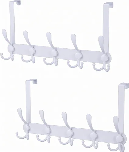 Vista 11 de Ganchos para colgar sobre la puerta, perchero para colgar ropa, sombrero, toalla (resistente negro, 1 unidad)