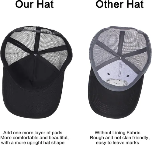 Vista 5 de Gorra de béisbol bordada ajustable para hombre, gorra de béisbol bordada con malla transpirable, parche cuadrado, gorras para mujer