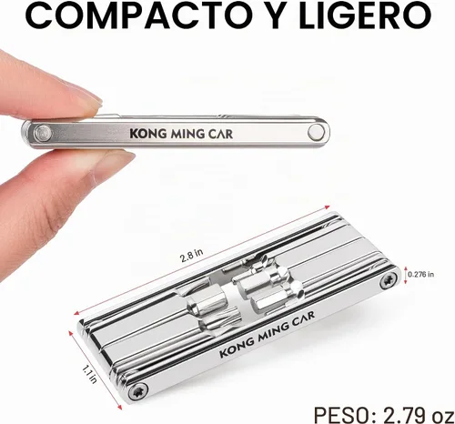 Vista 6 de Kit de herramientas de reparación de bicicletas-Kits de inflador de CO2 con cartuchos de CO2, multiherramientas 8 en 1, bolsa de sillín, parches