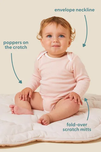 Vista 2 de MORI Baby Supreme Comfort - Body de manga larga para niños y niñas, mameluco unisex con cuello sobre y sin níquel