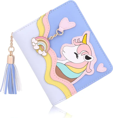 Vista 5 de UTO Wallet for Girls Cute Leather Vegan Small Women Tassel Pendant Card Holder Kawaii Coin Purse 1166