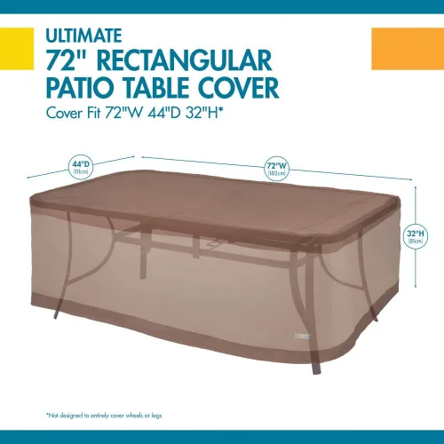 Vista 7 de DUCKCOVERS Ultimate - Funda rectangular impermeable de 72 pulgadas para mesa de patio, cubierta de mesa para exteriores