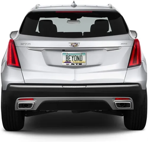 Vista 4 de iPick Image para Cadillac XT5 en 3D en marco de matrícula de metal cromado espejo