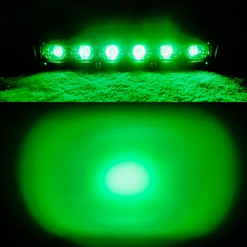Vista 8 de Barra de luz LED verde de una sola fila de 7 pulgadas, 18 W, luces antiniebla, luces antiniebla de conducción de trabajo, 12 V, 24 V, ultrafina