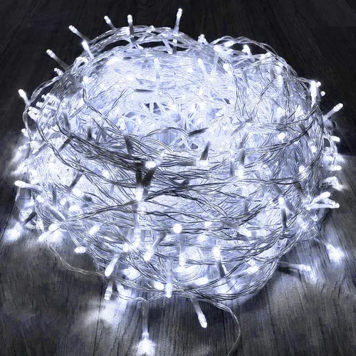 Vista 29 de Guirnalda de luces de Navidad de 66 pies y 200 luces LED para exteriores e interiores, luces decorativas extensibles e impermeables con cable
