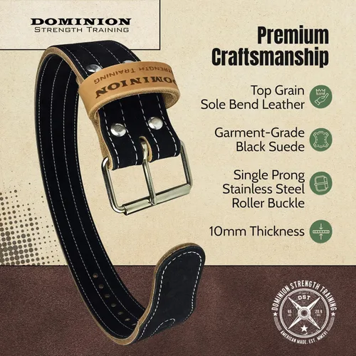 Vista 2 de Suede 3-inch Weightlifting Belt - Premium Powerlifting Support with Enhanced Grip Technology