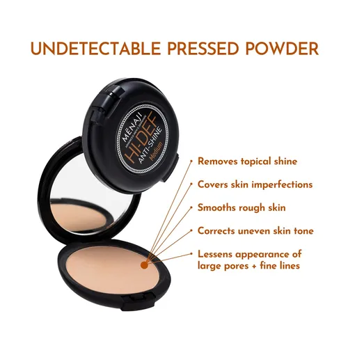 Vista 4 de Menaji HDPV Polvo antibrillo (bronce) Maquillaje facial antibrillo para hombres Polvo facial de alta definición Polvo facial agradable a