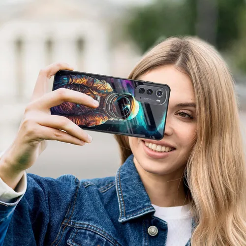 Vista 102 de Funda para Motorola Moto Edge 2022, cubierta trasera de vidrio templado con protector de pantalla, funda protectora a prueba de golpes para Motorola
