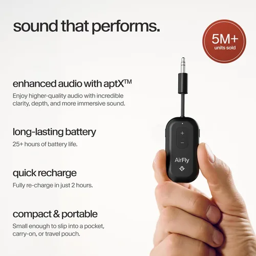 Vista 4 de Twelve South AirFly Pro 2, adaptador Bluetooth, par 2 AirPods, negro