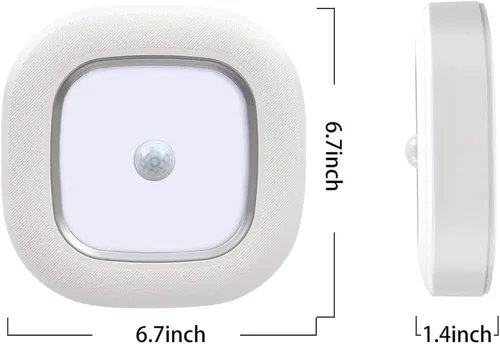Vista 6 de WhitePoplar Luz de armario, luz de techo LED con sensor de movimiento a batería, 300LM para interiores, inalámbrica, para pasillo, garaje, escalera