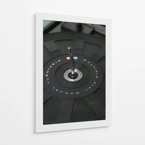 Vista 5 de Canvas Lab Turntable III by Renee W. Stramel 7 x 11 in Fine Art Framed Print, Frame Color: Black, With Mat Architecture, Black and White