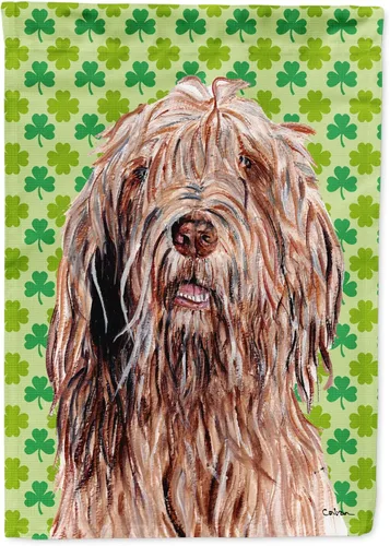 Vista 180 de Caroline's Treasures SS4442GF Affenpinscher Bandera de jardín con retrato de trébol del día de San Patricio para buzón, bandera decorativa