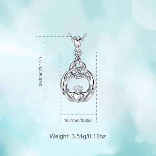 Vista 7 de INFUSEU - Juego de joyas celtas irlandesas para mujer, pendientes colgantes y collar con cadena de 18.0in