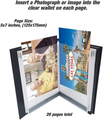 Vista 4 de Talking Products, Álbum de fotos parlante grabable por voz. Tiempo de grabación de 6 minutos. Tapa dura y 20 páginas de 7 x 5 pulgadas. Crea tu