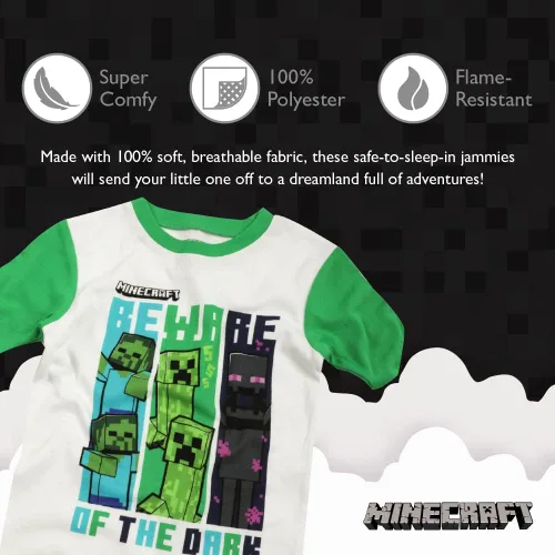 Vista 3 de Minecraft Pijama de algodón de ajuste cómodo para niños