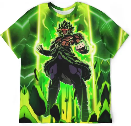 Vista 5 de Saiyajin Broly - Camisetas casuales para hombre, manga corta, unisex, cuello redondo, camisetas para jóvenes y adultos