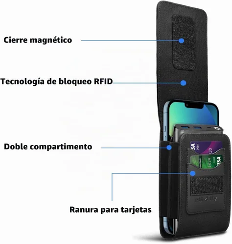 Vista 4 de Funda de teléfono dual con clip para cinturón, funda para teléfono celular adecuada para iPhone17/16/15/14/Pro/Max/Plus Samsung Galaxy S25 S24 S23