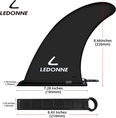 Vista 2 de LEDONNE Aleta de centro de surf y SUP de 9 pulgadas, 2 piezas (USD 4.99/1 piezas) con 1 pin adicional Instalación sin herramienta-Aleta de 9