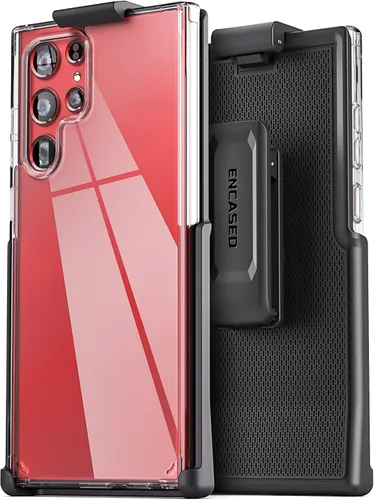 Vista 9 de Encased Funda con clip para cinturón de Samsung Galaxy S22 Plus, parte trasera transparente diseñada para Samsung Galaxy S22 Plus, funda protectora