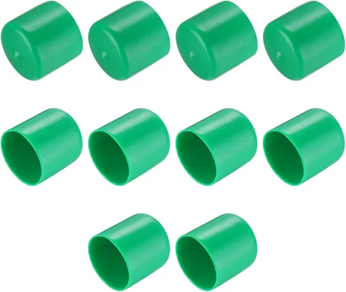 Vista 78 de uxcell 10 tapas de goma para extremos de 0.591 in de identificación, tapa de extremo redondo, protectores de rosca de tornillo, color negro