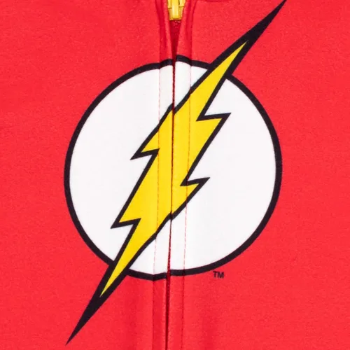 Vista 4 de DC Comics Justice League Superman Batman Flash Zip Up Pijama Cosplay Enterizo Niño a Niño Grande