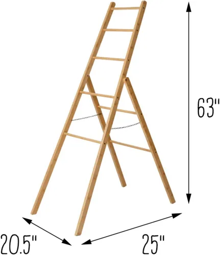 Vista 9 de Honey Can Do - Escalera de secado de ropa de bambú DRY-09387 Natural