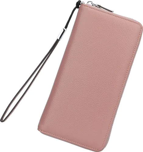 Vista 67 de Lavemi Pequeña cartera compacta para mujer, con bloqueo RFID, de piel auténtica, plegable, con ventanas de identificación