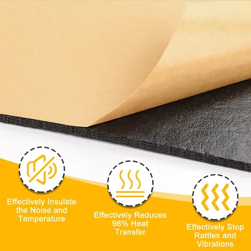 Vista 4 de VOISEN Material de Amortiguamiento de Sonido para Autos, Alfombrilla de Amortiguamiento de Sonido de 0.157 Pulgadas (4 mm) de 36 Pies Cuadrados