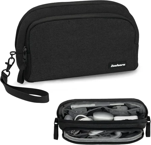 Vista 6 de Travel Tech - Bolsa de transporte portátil para artículos electrónicos, estuche de viaje, organizador de tecnología portátil, bolsa